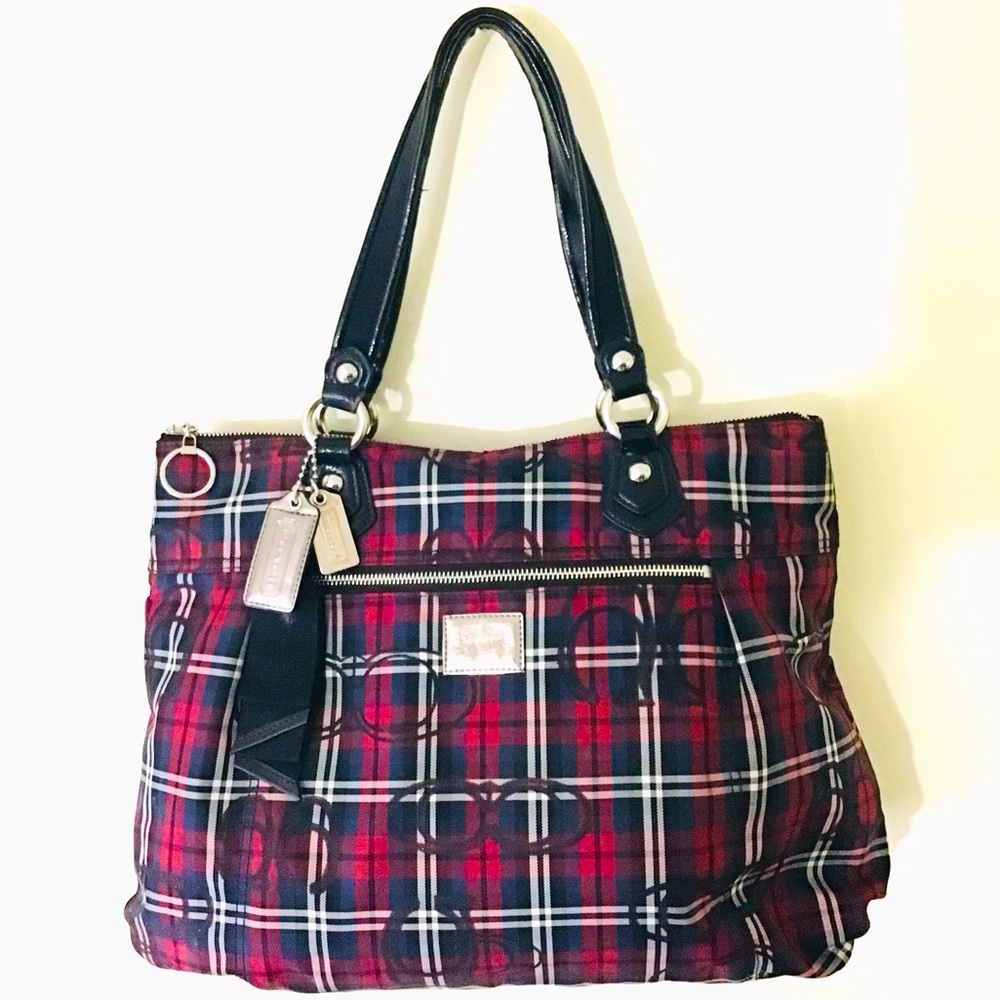 VINTAGE Coach Poppy Tartan Plaid Shoulder Bag